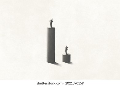 Illustration of business inequality status concept