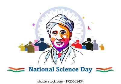 Illustration Of C V Raman Scientist, National Science Day India