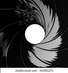 illustration called "inside barrel", a classic James Bond 007 theme