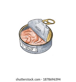 Illustration Of Can Of Tuna Fish Made By Digital Drawing