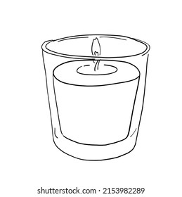 Illustration candle in glass
