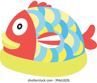 Rainbow Fish Animal Funny Cartoon Outlined Stock Vector (Royalty Free ...