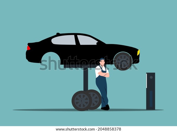 illustration of car\
maintenance\
service