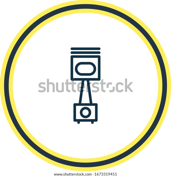 illustration of car piston icon
line. Beautiful car element also can be used as mechanic icon
element.