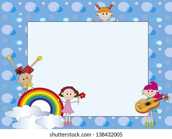 Illustration Card Happy Children Stock Illustration 138432005 ...