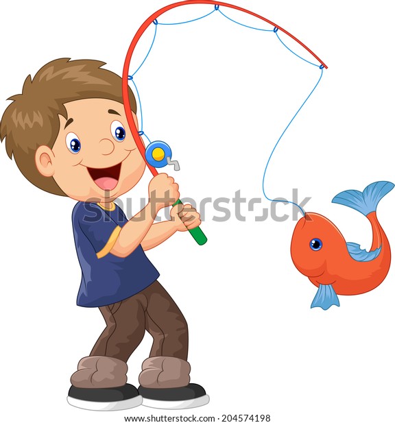 Illustration Cartoon Boy Fishing Stock Illustration 204574198 ...