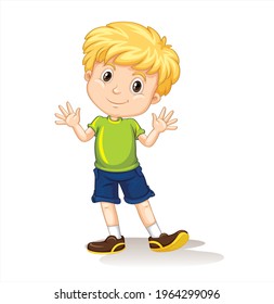 Illustration Cartoon Boy White Background Stock Illustration 1964299096 