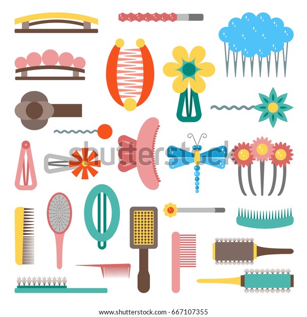 Illustration Cartoon Flat Hairpins Icon Hair Stock Illustration