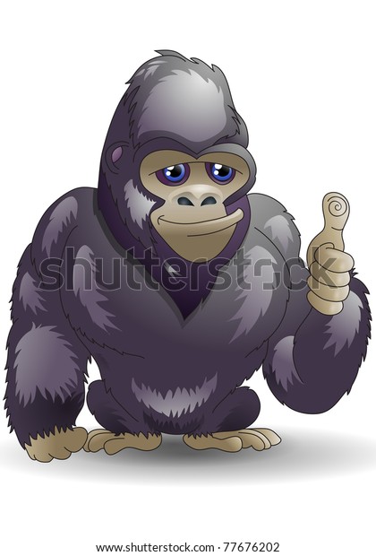 muscular silverback gorilla illustration