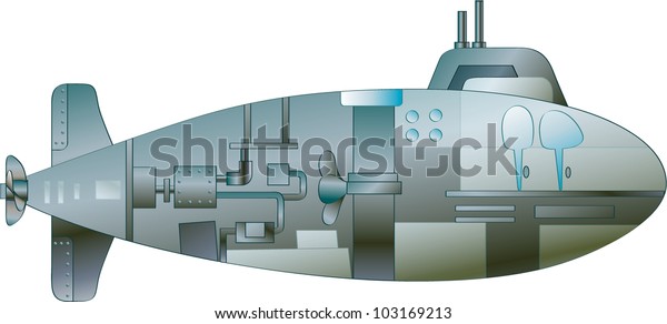 Illustration Cartoon Submarine Eps Vector Format Stock Illustration