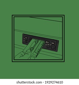 Illustration Of A Cassette Tape Player 