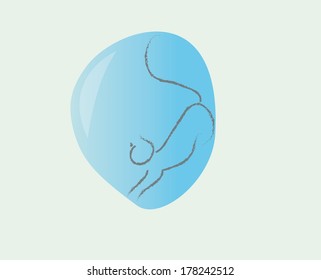 illustration of cat inside bubble