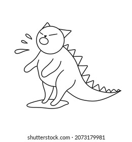 Illustration Of Catzilla. It Is Perfect As A Print On Different Items, Such As Gift Cards, Invitations, Logo, Etc.