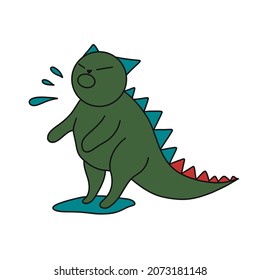 Illustration Of Catzilla. It Is Perfect As A Print On Different Items, Such As Gift Cards, Invitations, Logo, Etc.