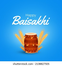 Illustration of celebration of Punjabi festival Baisakhi background.