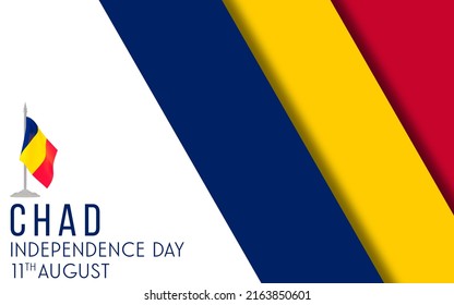 Illustration of the Chad Independence Day Celebration, with the pattern of the Chad flag. - Powered by Shutterstock