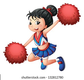 Illustration of a cheerleader dancing on a white background