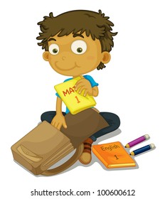 Illustration Of A Child Packing A Bag - EPS VECTOR Format Also Available In My Portfolio.