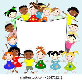 Frame Page Border Cute Kid Cartoon Stock Vector (Royalty Free ...