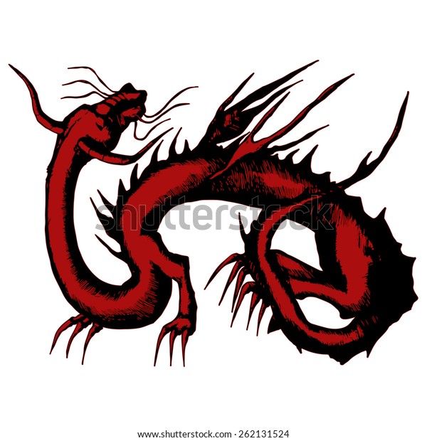 Illustration Chinese Red Dragon Stock Illustration 262131524 | Shutterstock