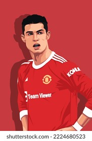 Illustration Of Christiano Ronaldo, The New Player Manchester United