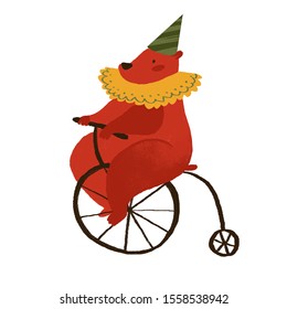 Illustration Circus Bear On Bicycle Stock Illustration 1558538942 ...