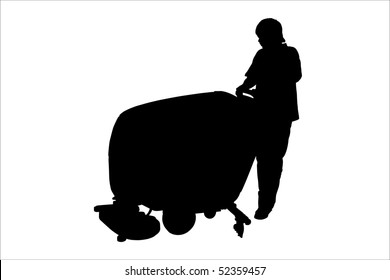 clip art of floor buffing