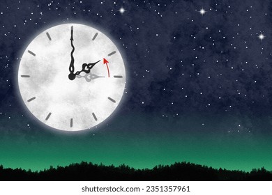 illustration of a clock return to standard timedaylight saving time ends, time change to standard time