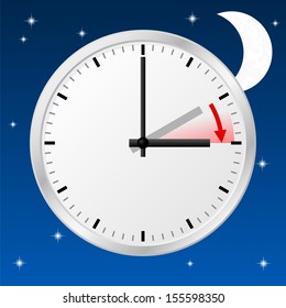 illustration of a clock switch to summer time 