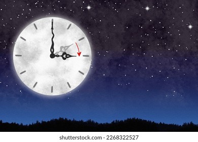 illustration of a clock switch to summer time, time change to daylight saving time 