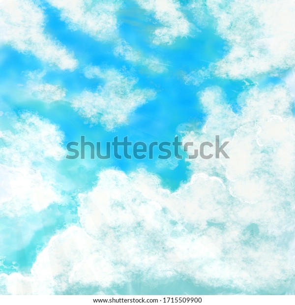 曇った空 青い空 雲のイラスト のイラスト素材