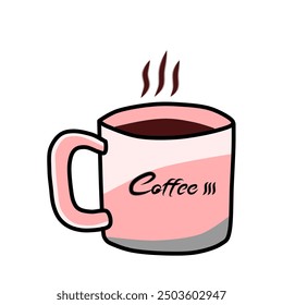 illustration of coffee with a pink and smoky glass - Powered by Shutterstock