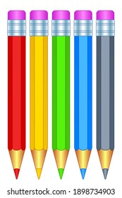Illustration of the color pencil icon set