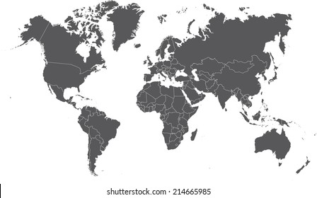 World Map White Outline High Res Stock Images Shutterstock