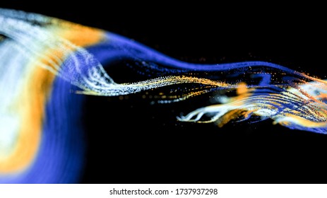 An illustration of colorful abstract digital wave isolated on a black background