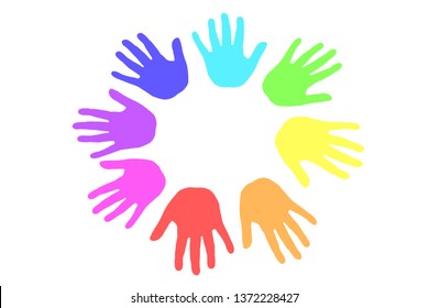 Hand Print Stickers Different Colors Stock Photo (Edit Now) 217541881 ...