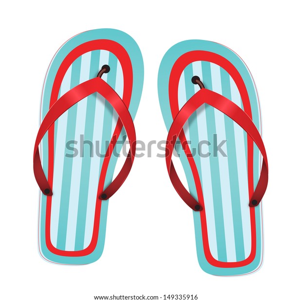 Illustration Colorful Design Flip Flops Beach Stock Illustration 149335916