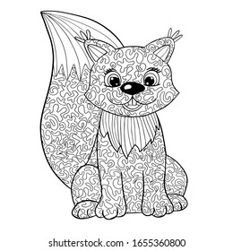 Sitting Kitten Zentangle Style Vector Hand Stock Vector Royalty Free Shutterstock