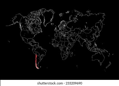 An Illustration Of A Colourfully Filled Outline Of  Chile