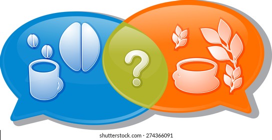 Illustration Concept Clipart Speech Bubble Dialog Conversation Negotiation Argument Over Coffee Or Tea Beverage Choice