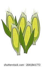 Illustration Of Corn, Which Is Also A Raw Material For Bioplastic Biomass