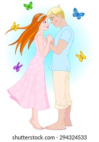 Illustration couple   butterflies