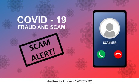 Illustration Of Covid-19 Fraud And Scam Alert.