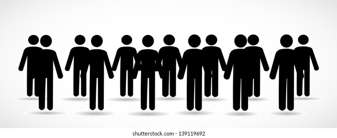 Illustration Crowd People Icon Silhouettes Stock Illustration 139119692