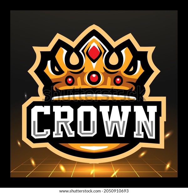 Illustration Crown Mascot Esport Logo Design Stock Illustration ...