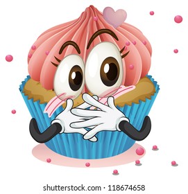 illustration of a cup cake on a white background