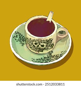 An illustration a cup of Hainan coffee - Powered by Shutterstock