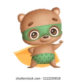 Illustration of cute cartoon animal superhero bear - Powered by Shutterstock