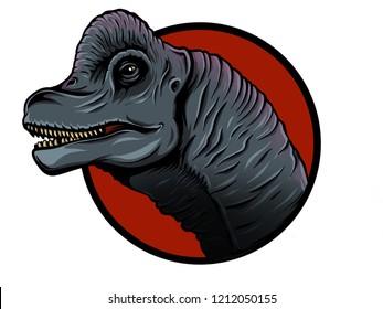 白い背景にかわいい恐竜のイラスト ブラキオサウルスのかわいい簡単なイラスト のイラスト素材