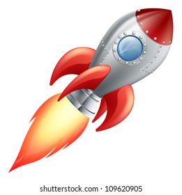 Illustration Of A Cute Cartoon Rocket Space Ship